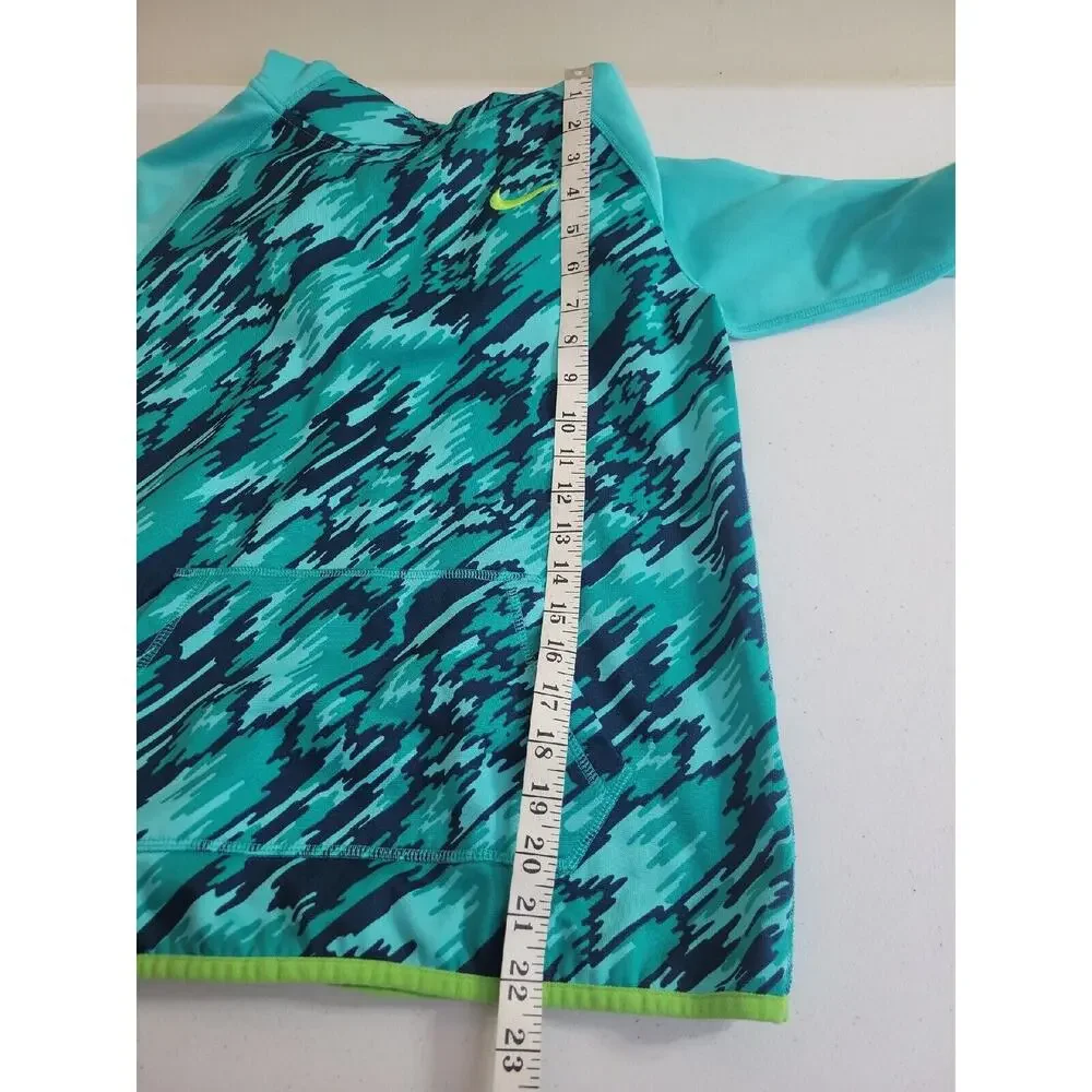Nike Teal Dri-Fit Camo Performance Pullover Hoodie Sweatshirt Girl's Size‎ XL